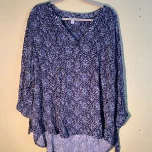 100 % Rayon Tunic. 3/4 sleeves. EUC